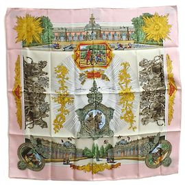 Lenço de seda Sanssoucy rosa Hermès 90 Rosa Outro