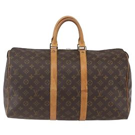 Bolsa Keepall Louis Vuitton em canvas Monogram 45 Marrom