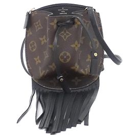 Bolsa de Ombro Noé MINI M67802 em Canvas Monogram com Franjas Louis Vuitton Marrom