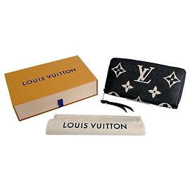 Louis Vuitton Zippy Wallet Monogram Empreinte Black Beige