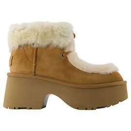 Esmee Lace Up Ankle Boots - UGG - Leather - Brown Brown
