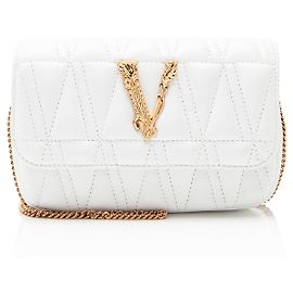 Versace Calfskin Virtus Mini Bag White