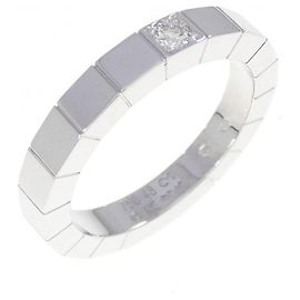 Cartier Lanieres 750 White Gold Diamond Ring Size 8 Silvery Metallic