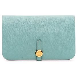 Hermès Togo Dogon Duo Wallet Gm Blue