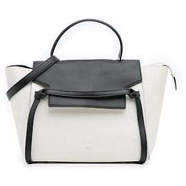 Céline Bolsa transversal de couro bicolor Celine Mini Branco