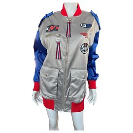 Tommy Hilfiger x Gigi Hadid Bomber Jacket Blue Silvery Silvery Blue