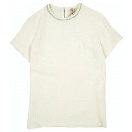 Autre Marque N°21 24SS Bijou Blouse Cotton Blend Top White Eggshell