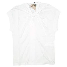 Autre Marque Top en coton à design en ruban N°21 Blanc