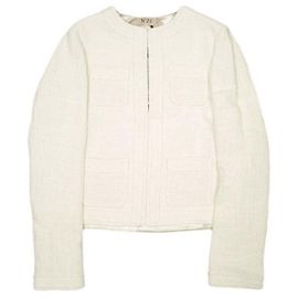 Autre Marque N°21 5K GIACCA TESSUTO High Density Cotton Tweed Jacket White Eggshell