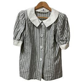 Gestreifte Seidenbluse von Givenchy Weiß Grau
