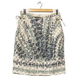 Marni Seidenmischung Rock Beige Roh Marineblau