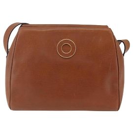Céline Celine Vintage Circle Logo Cuir Small Marron