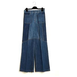 Calças Jeans Largas Christian Dior FR36 em Denim Patchwork com Pernas Largas Jean UK8 US26 27 Azul
