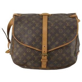 Bolsa Saumur Louis Vuitton em lona Monogram 35 Marrom