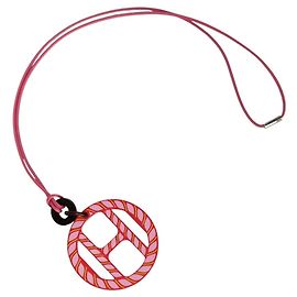 Colar Pendente de Corda de Couro H-Equipe Nautic da Hermès Rosa
