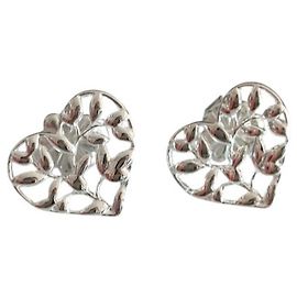Pendientes de corazón Olive Leaf de Paloma Picasso de Tiffany & Co. Plata