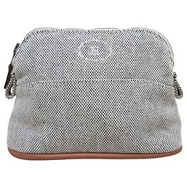 Hermès Hermes Bolide Mini Cosmetic Pouch Brown Cream