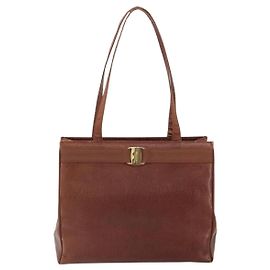 Bolsa Vala de couro Salvatore Ferragamo Marrom