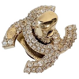 CHANEL  chiusura originale CC turnlock Bianco D'oro