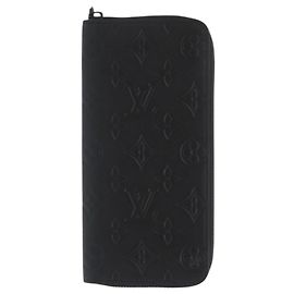 Louis Vuitton Zippy Wallet in Black Shadow Leather Black