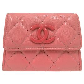Monedero de cuero rosa Chanel Rosa