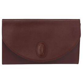 Clutch-Tasche Must de Cartier aus Leder Bordeaux