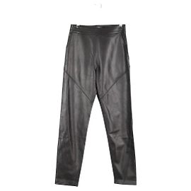 Maison Ullens Black leather leggings Black