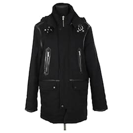 The Kooples Schwarzer Baumwollmantel Schwarz