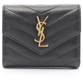 Cartera multi-plegada Cassandra Yves Saint Laurent París Negro