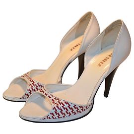 Le Silla Ledersandalen weiß rot Weiß Rot
