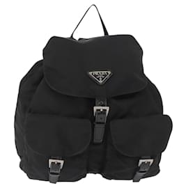 Prada Double Front Pocket Backpack Tessuto Medium Black