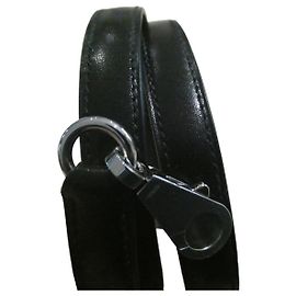Alça Hermès para bolsa Hermès Kelly couro preto joalheria de paládio comprimento 92cm Preto