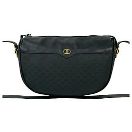 Bolsa de ombro mini em couro com logo Micro GG da Gucci Preto