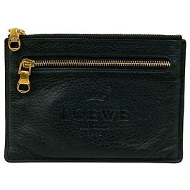 Loewe Black Leather Coin Purse Black
