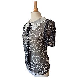 Bestickte Bluse Chloé Schwarz Weiß