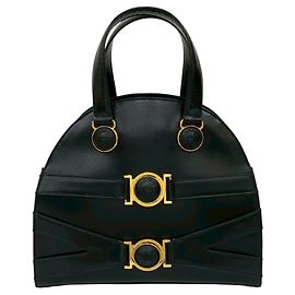 Sac à main en cuir noir Medusa de Versace Noir