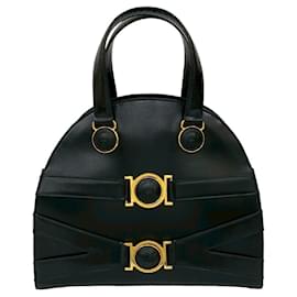 Schwarze Lederhandtasche Medusa von Versace Schwarz