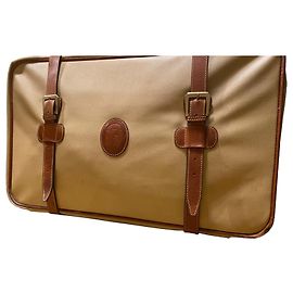 Valise vintage en cuir Trussardi Beige