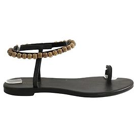 Tory Burch Black leather sandals Black