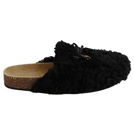 Tory Burch Mule in pelliccia sintetica nera Nero