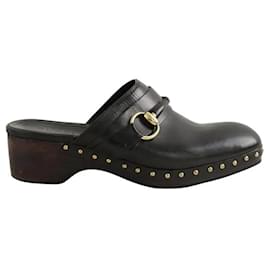 Gucci Black leather clogs Black