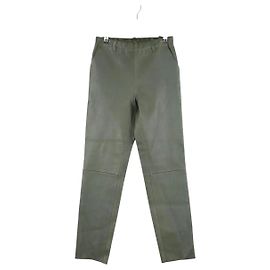 Stouls Khaki leather leggings Khaki