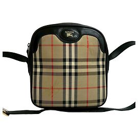 Mini bolsa de ombro Pochette em lona e couro Nova Check da Burberry Preto Bege