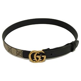 Cinturón Double G GG Marmont de Gucci Negro Beige