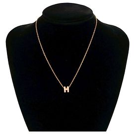 Collier Motif H Pop d'Hermès Noir Doré