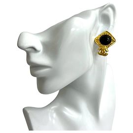 Orecchini Clip Coco Mark di Chanel Marrone D'oro