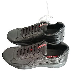 Sneakers Prada in Pelle Nera Nero
