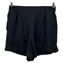 Anine Bing Short en gaze de coton noir Noir