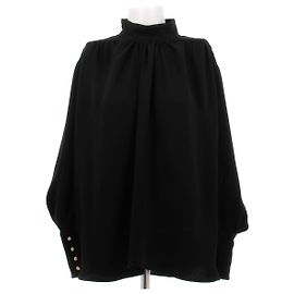 Laurence Bras Schwarze Bluse mit Stehkragen Schwarz