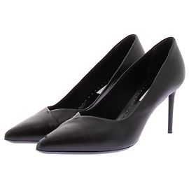 Max Mara Black Leather Pumps Size 40 Black